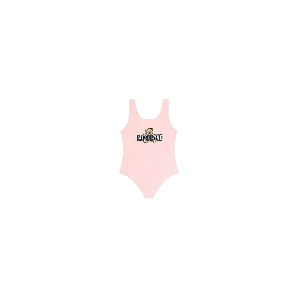 Moschino Pink Kids Swimsuits, Female, 12 M, Teddy Bear Lycra One-Piece Swimsuit
