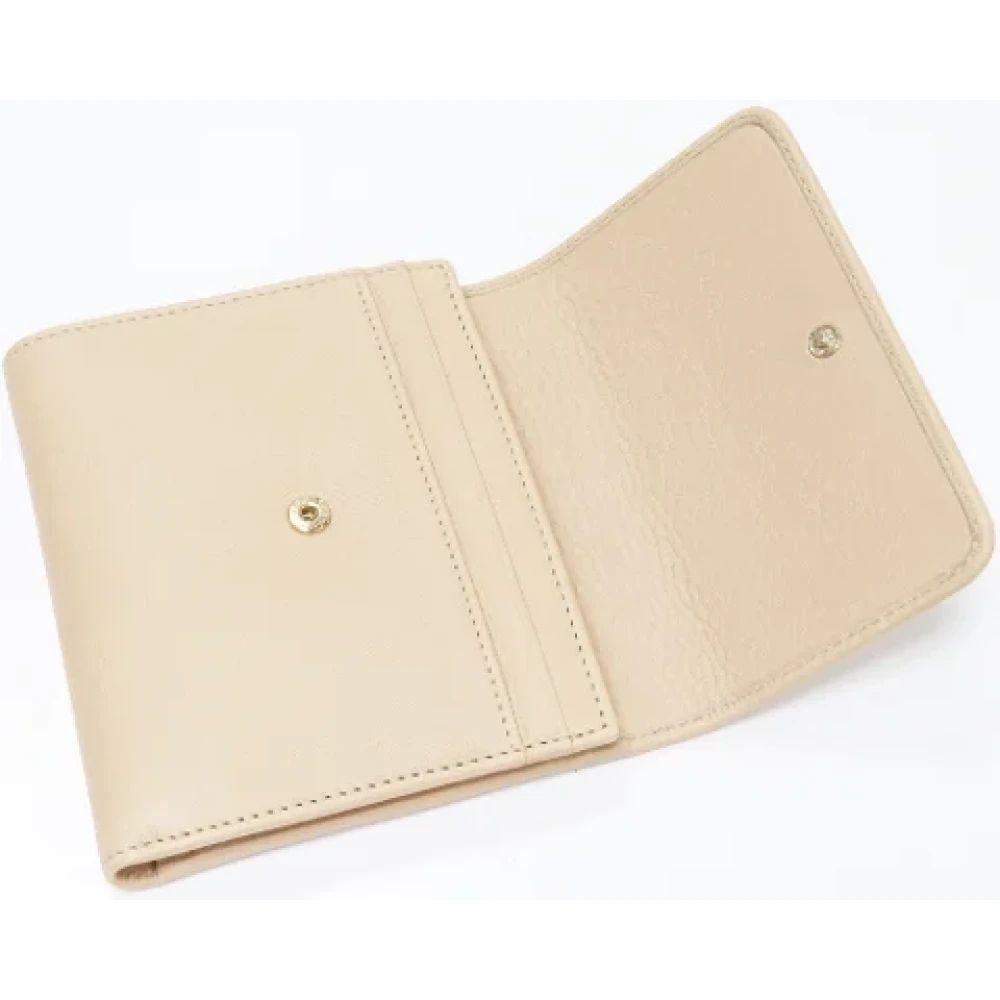 Bvlgari Vintage Pre-owned Leather wallets Beige Dames