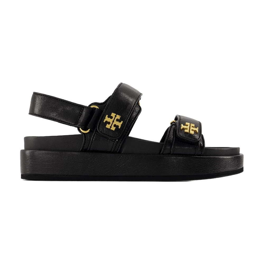 Tory Burch Women's Black Flat Sandals, 8 Uk, Leather Sport Sandals