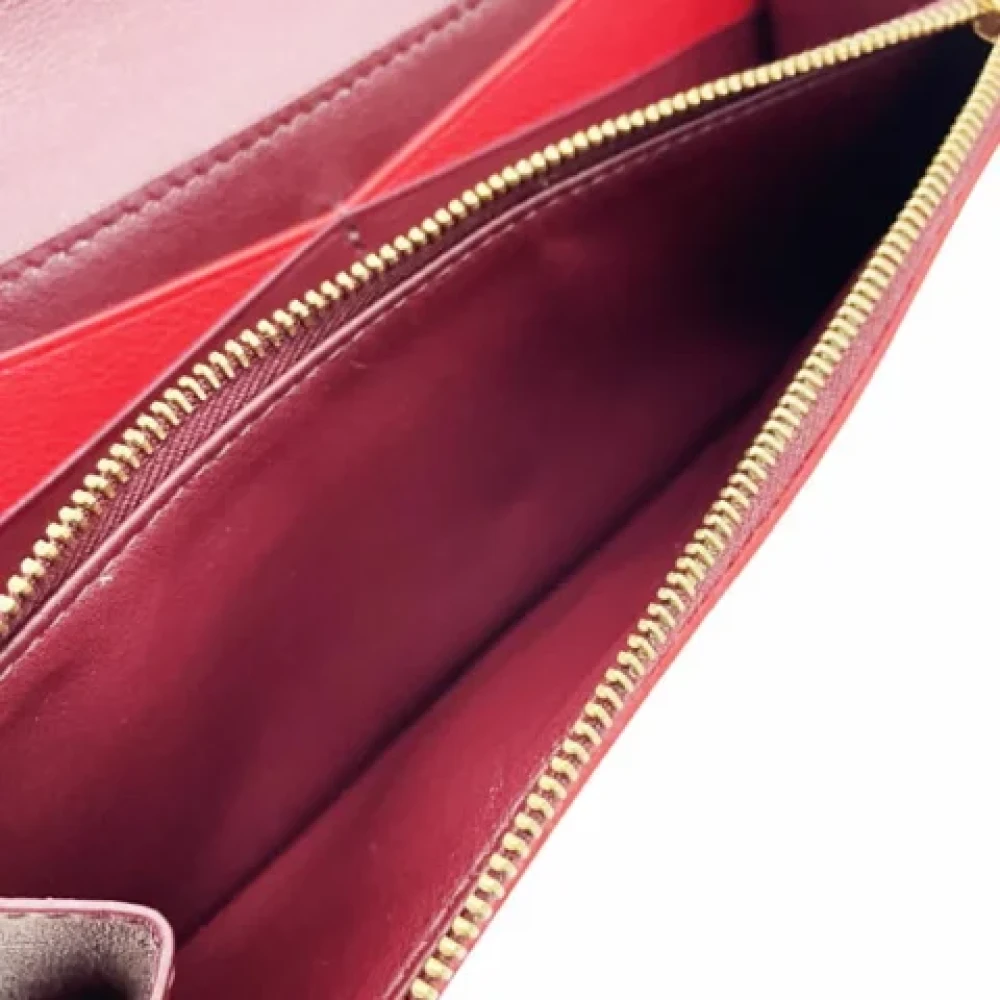 Bottega Veneta Vintage Pre-owned Leather wallets Red Dames