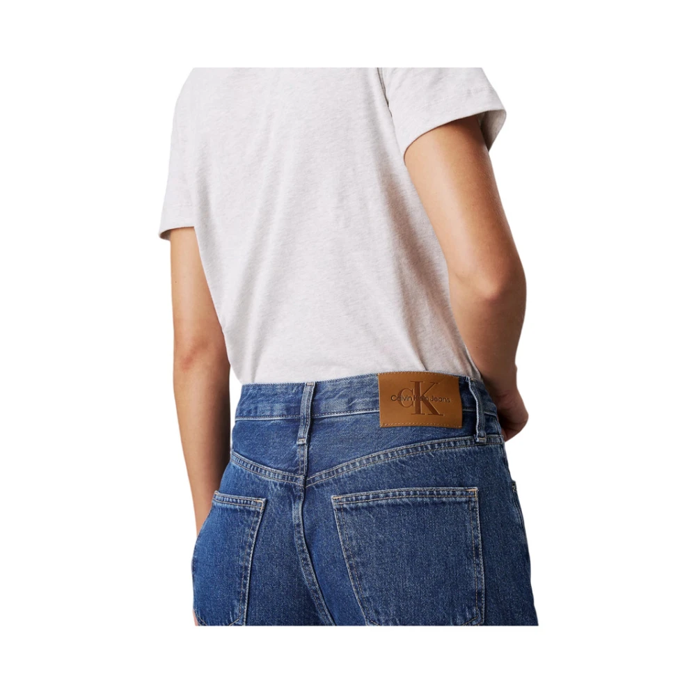 Calvin Klein Jeans Ruimvallende Denim Jeans Blue Dames