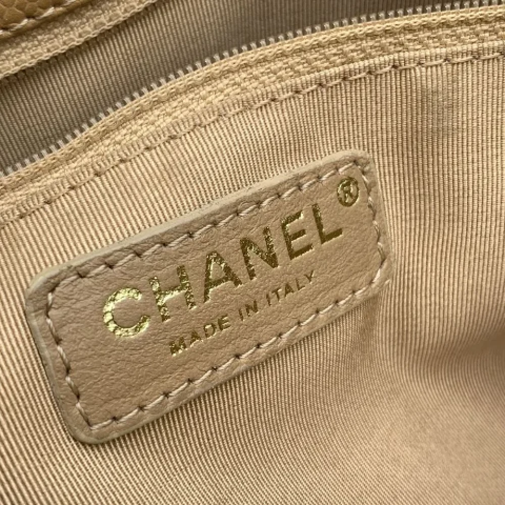 Chanel Vintage Pre-owned Leather totes Beige Dames