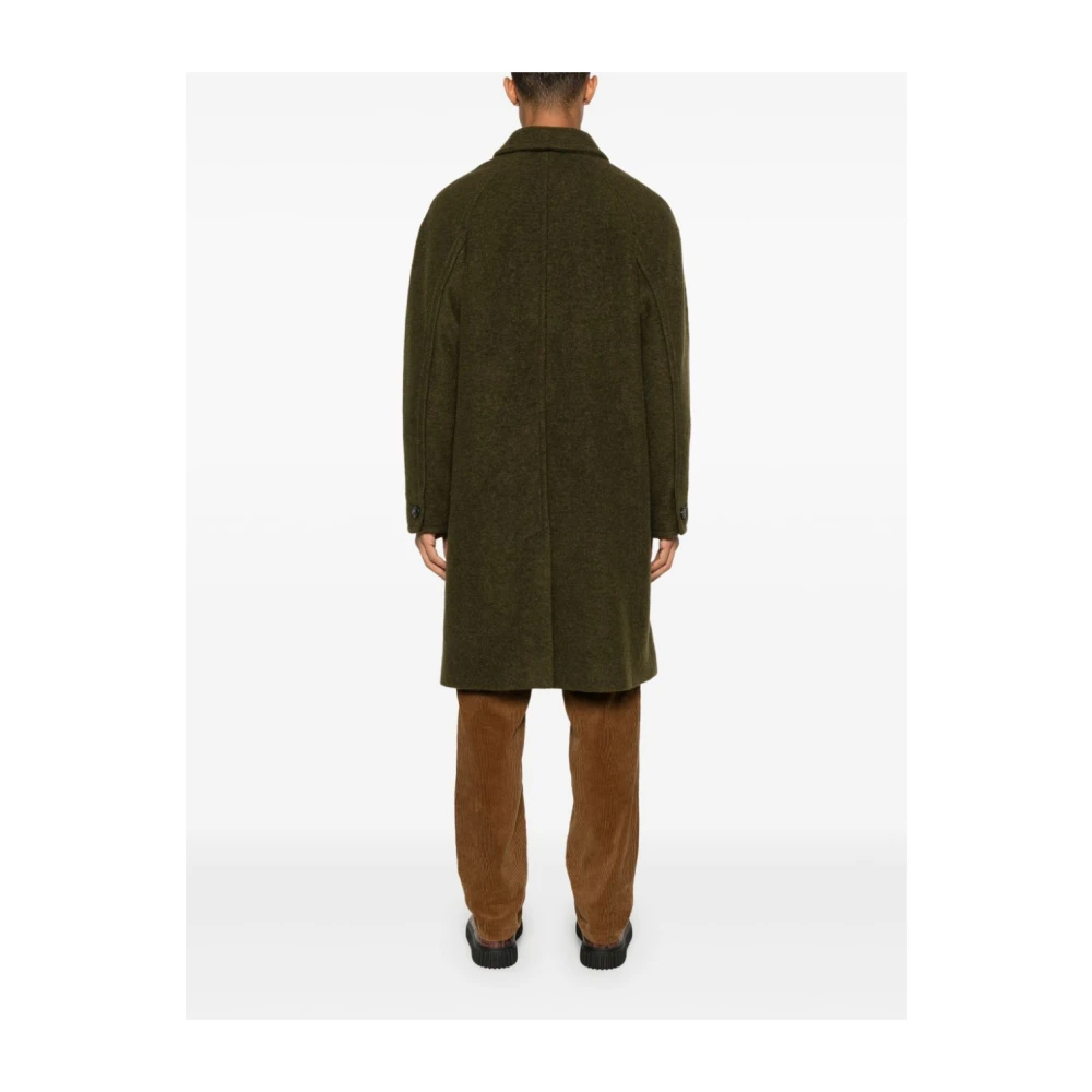 A.p.c. Gestructureerde wollen jas Klassieke stijl Green Dames