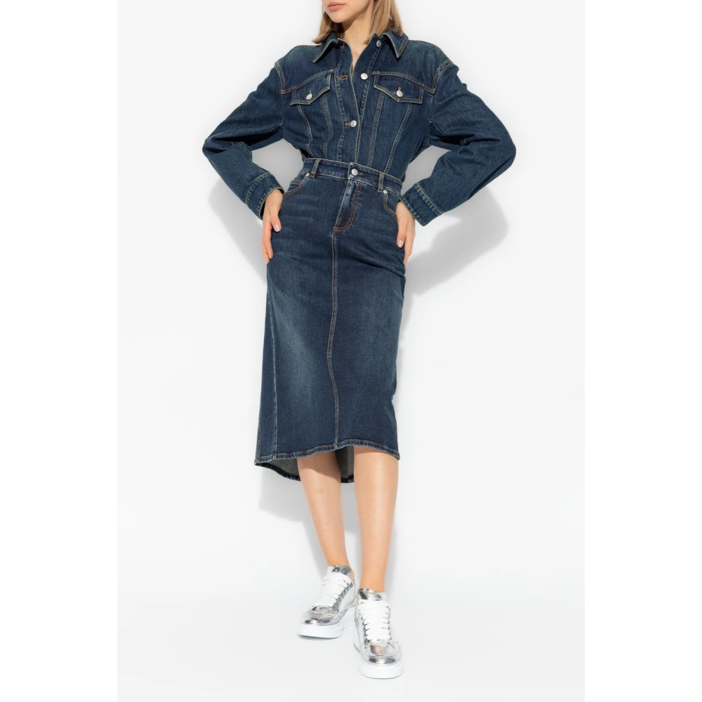 alexander mcqueen Denim Rok Blue Dames