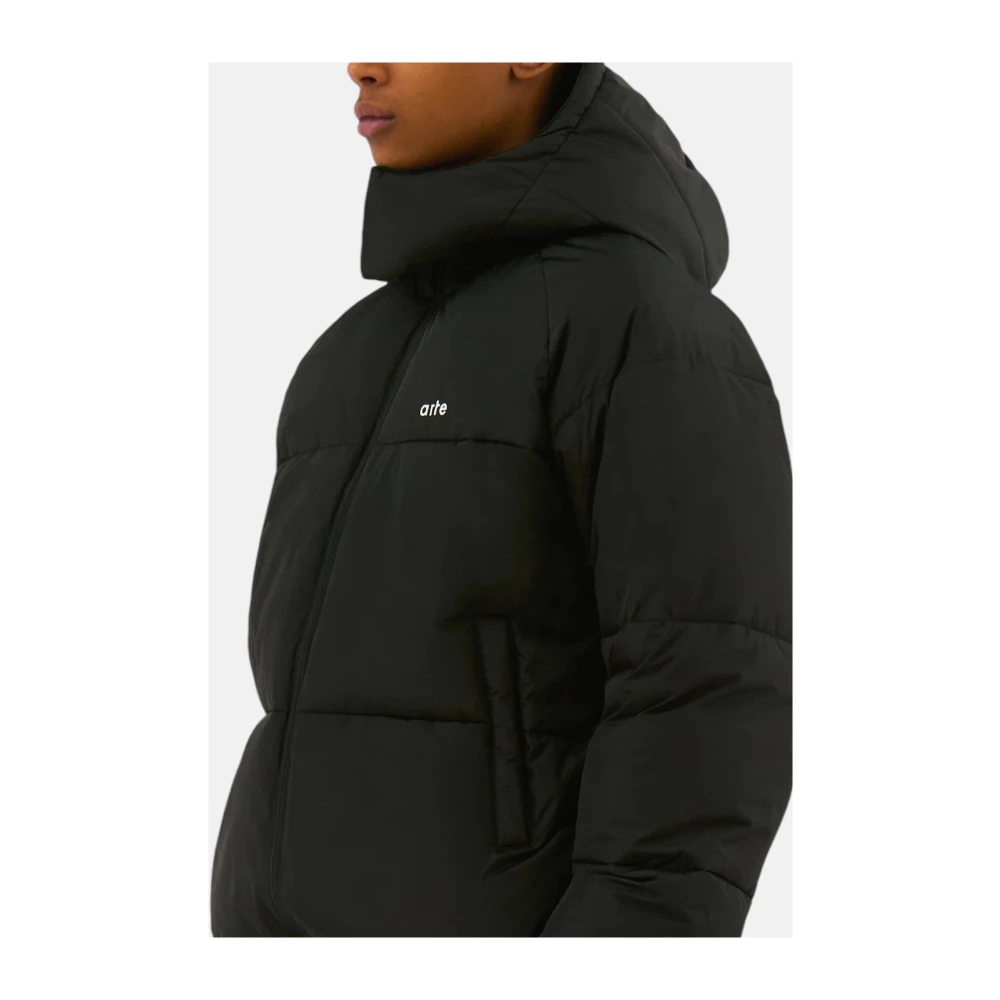 Arte Antwerp Zwarte Pufferjas met Afneembare Capuchon Black Heren