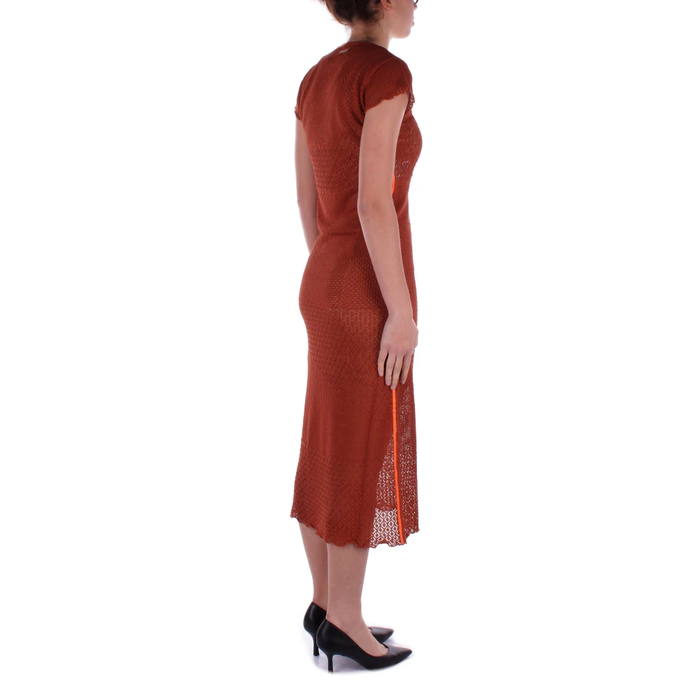 pinko Bruine Mesh Jurk Brown Dames