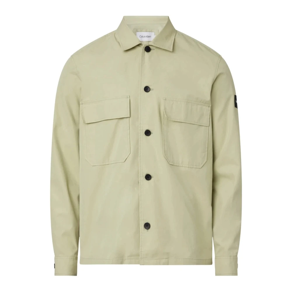 Calvin Klein Bomull Nylon Overshirt Jacka Green, Herr