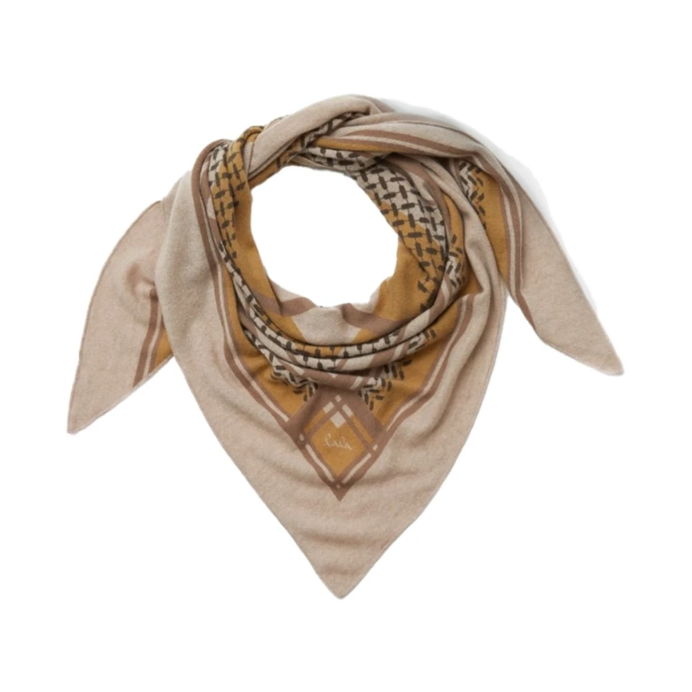 Lala Berlin Kasjmier Driehoek Dubbel Erfgoed Sjaal Beige Dames