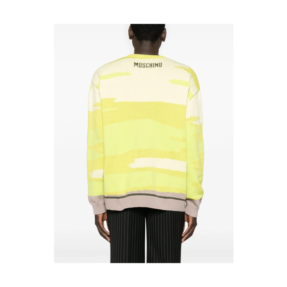 Moschino Lime Green Crew Neck Sweater Green Heren