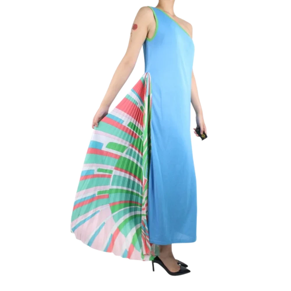 Emilio Pucci Pre-owned Polyester dresses Blue Dames