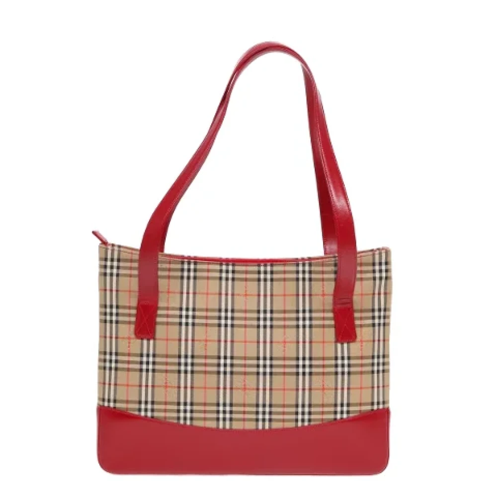 Burberry Vintage Pre-owned Canvas handbags Beige Dames