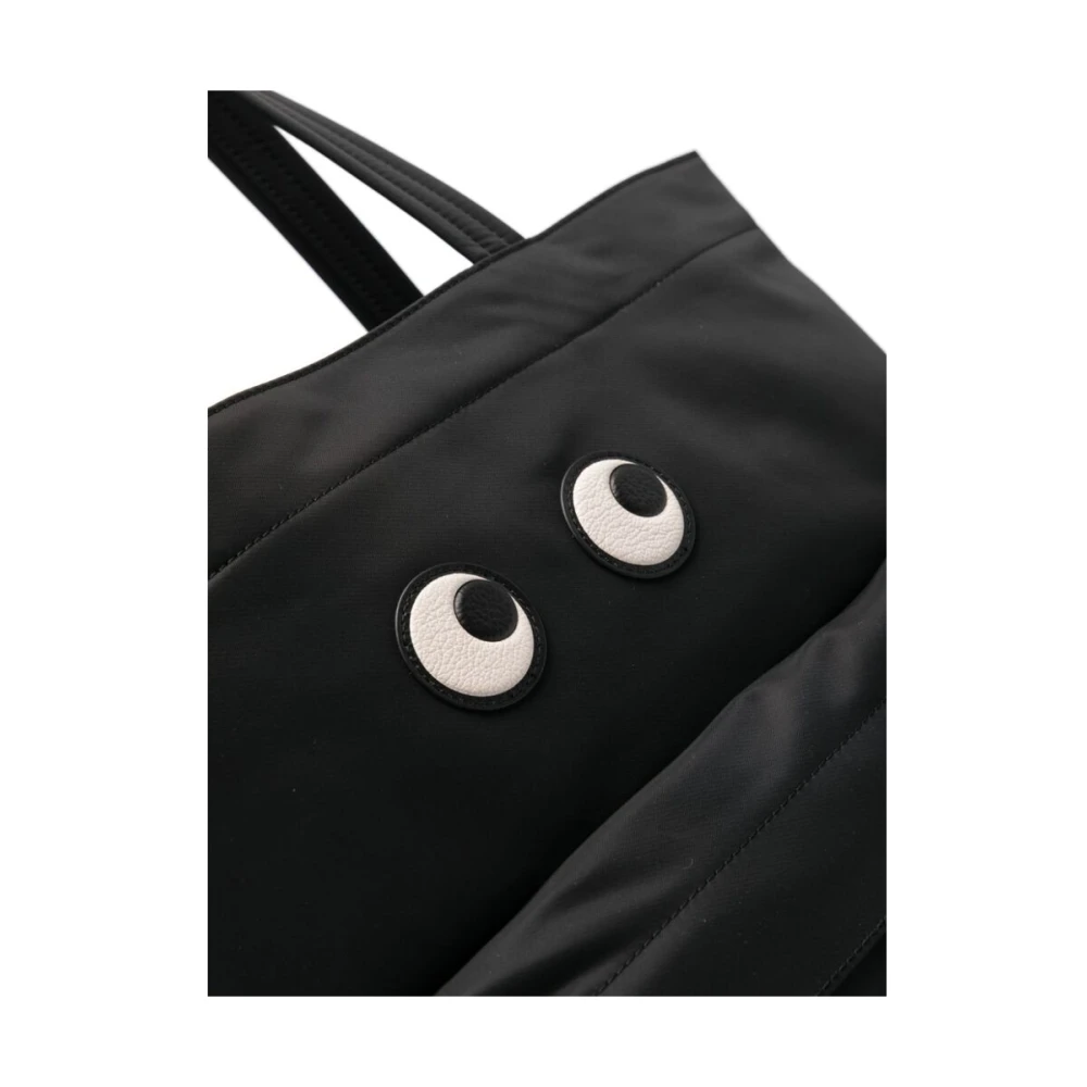 Anya Hindmarch Zwarte Econyl Tote Tas met Eyes Patch Black Dames