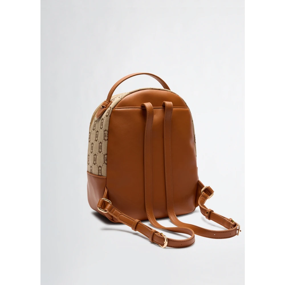 Liu Jo Jacquard rugzak met verstelbare bandjes Beige Dames