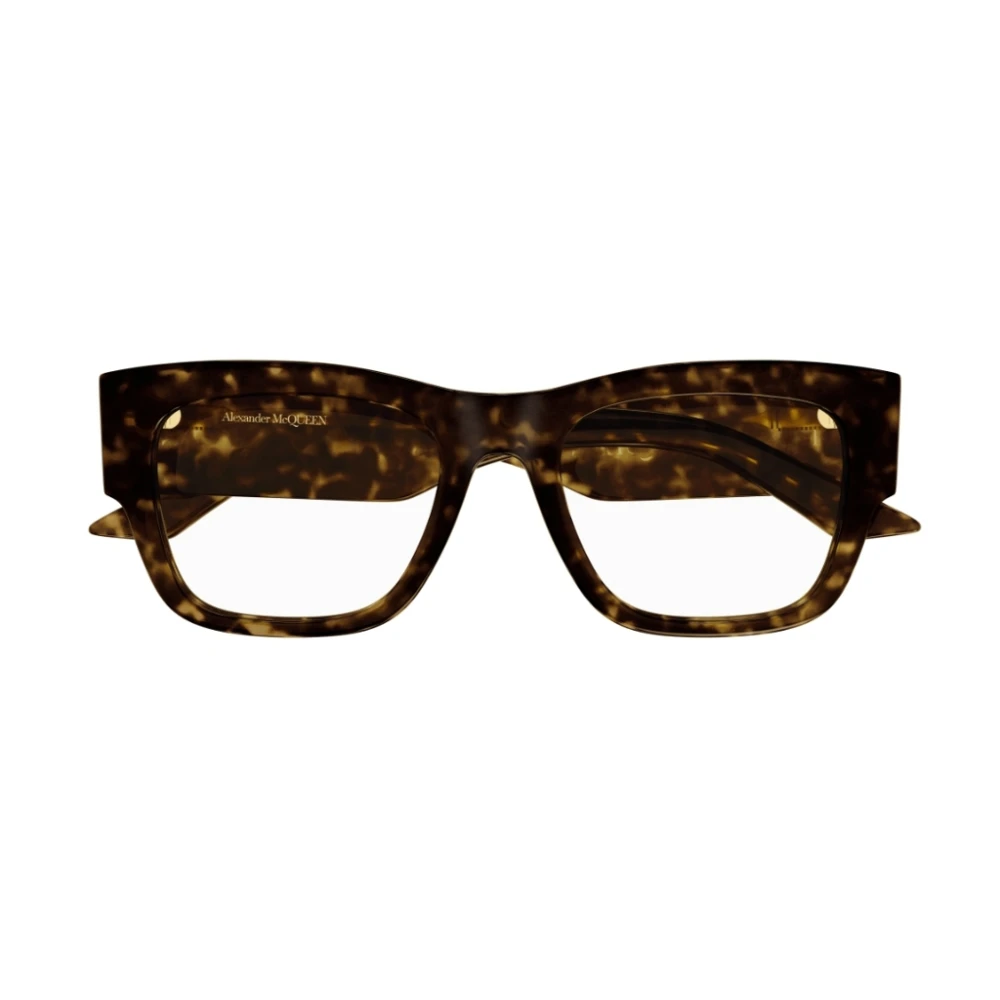 alexander mcqueen Gedurfde Rechthoekige Acetaat Zonnebril Brown Unisex