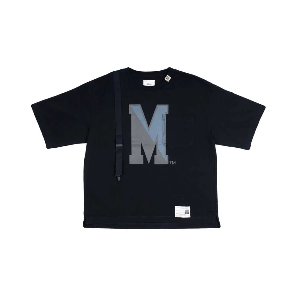 Mihara Yasuhiro Zwart Katoenen Half-Mouw Geborduurd T-Shirt Black Heren