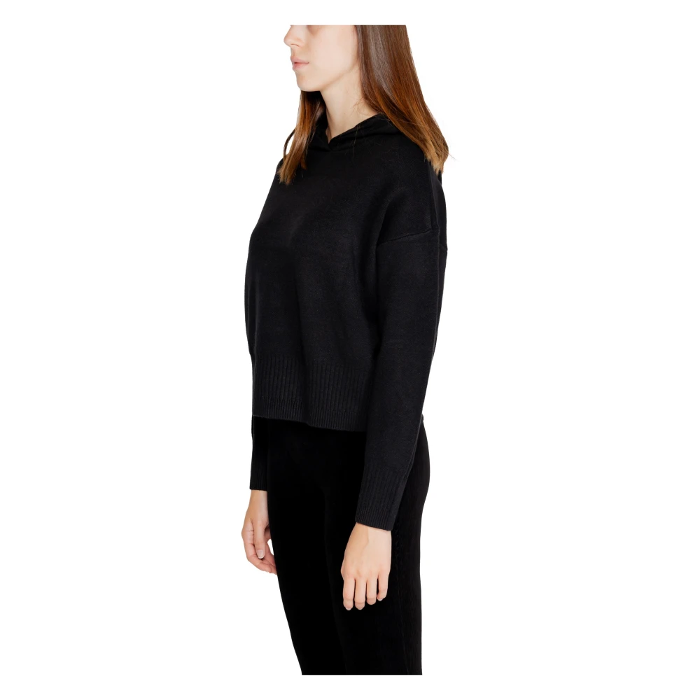 Vero Moda Zwarte V-hals capuchon gebreid Black Dames