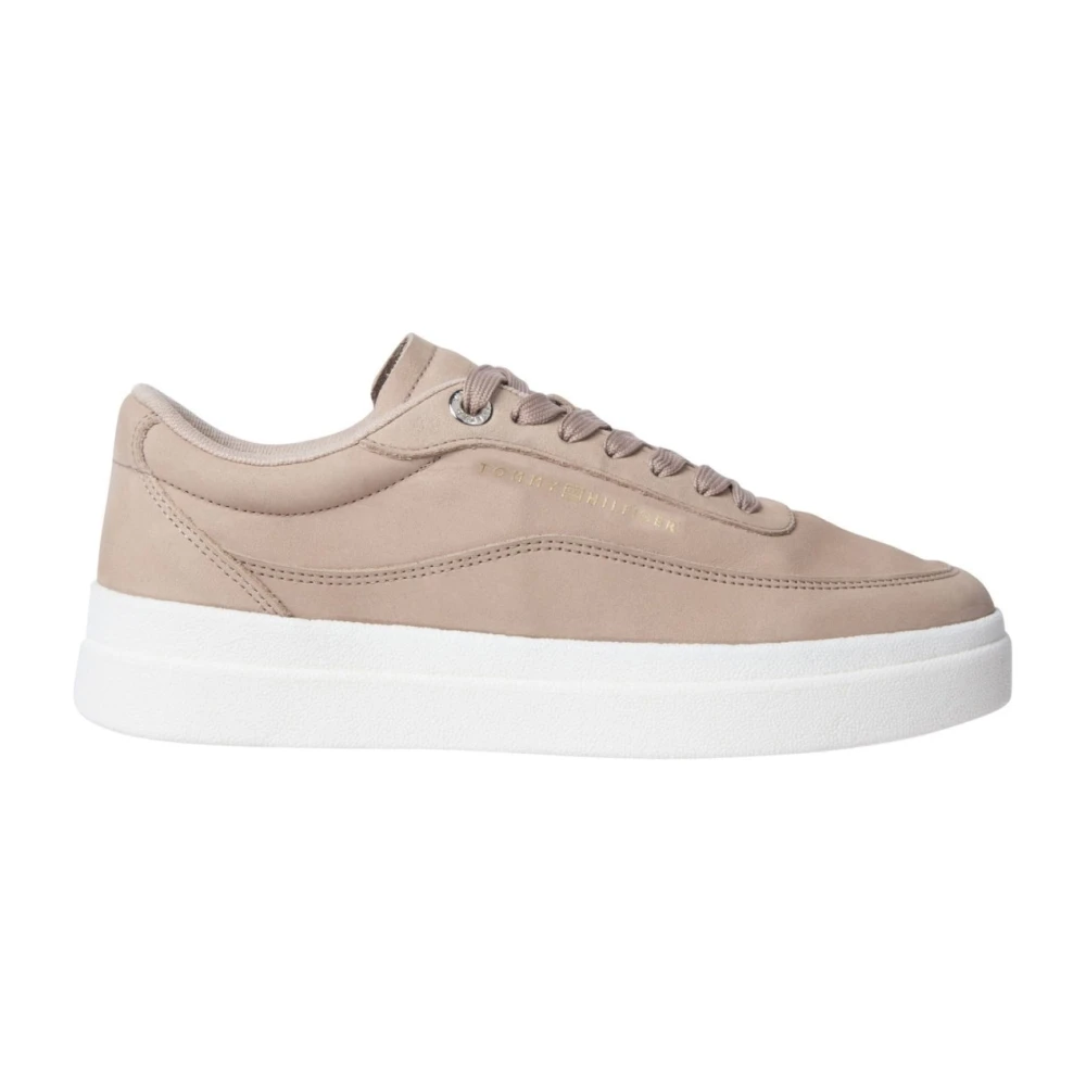 Tommy Hilfiger Women's Beige Court Trainers - Sneakers - 8 Uk - Shoes