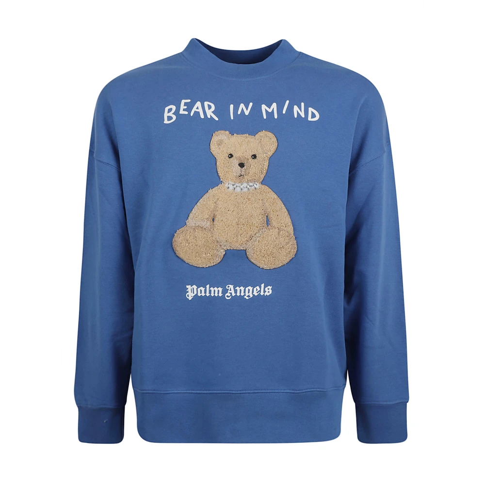 Palm Angels Bear in Mind Sweaters Blue Heren