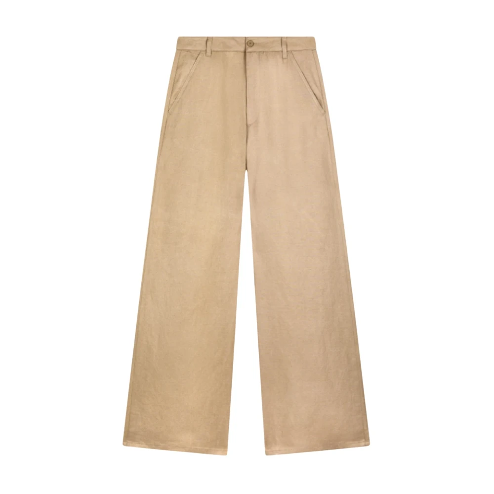 Dondup Women's Beige Wide Trousers, W30, Stylish Trousers
