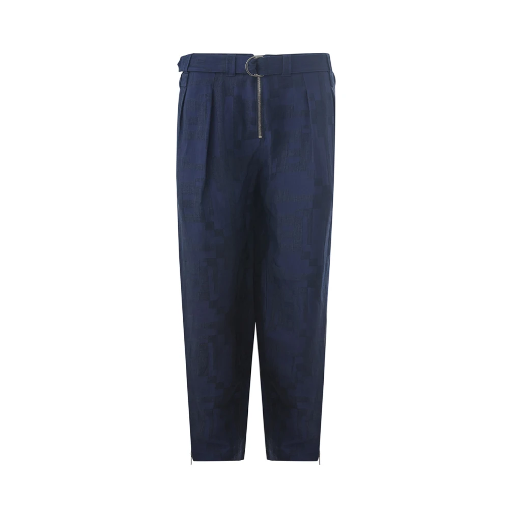 Emporio Armani Relaxed Fit Riem Broek Blue Heren