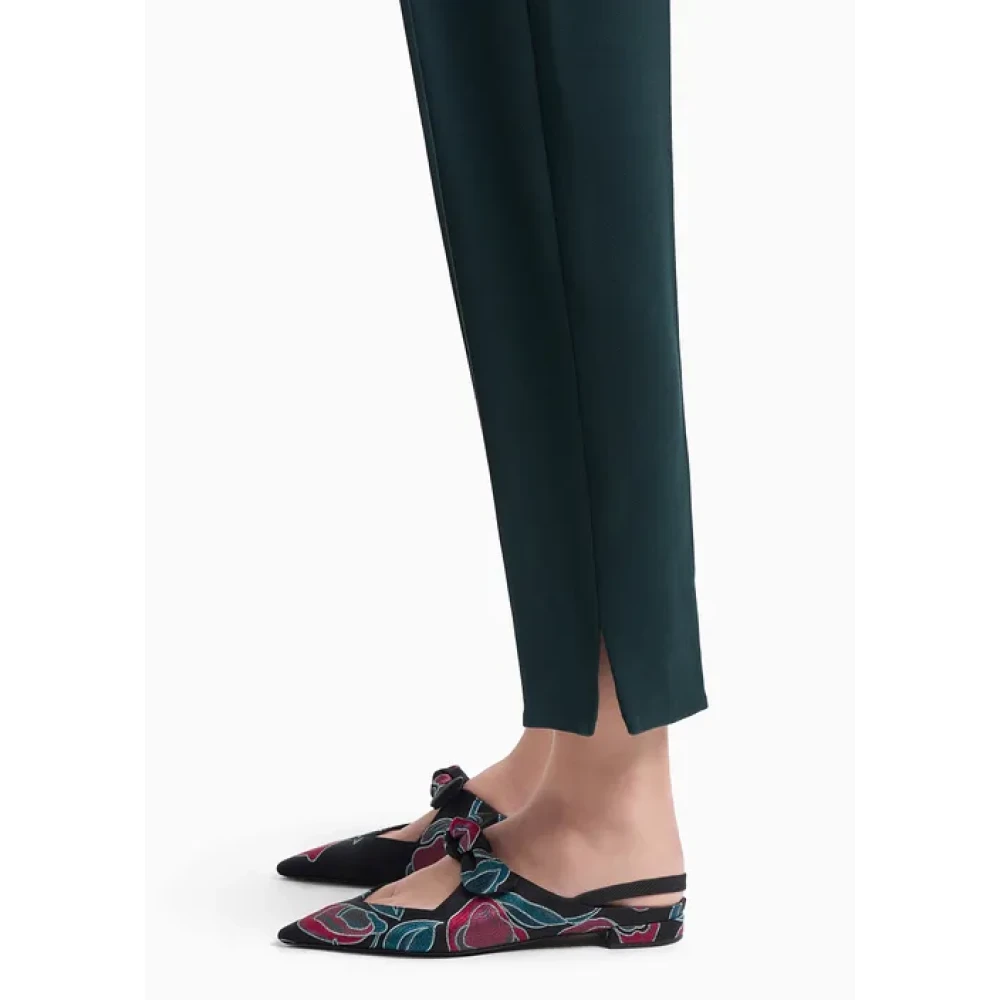 Giorgio Armani Elegante Groene Wollen Broek Green Dames