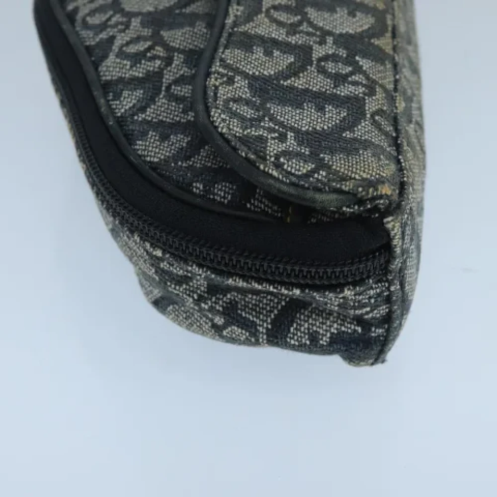 Dior Vintage Pre-owned Canvas clutches Blue Dames