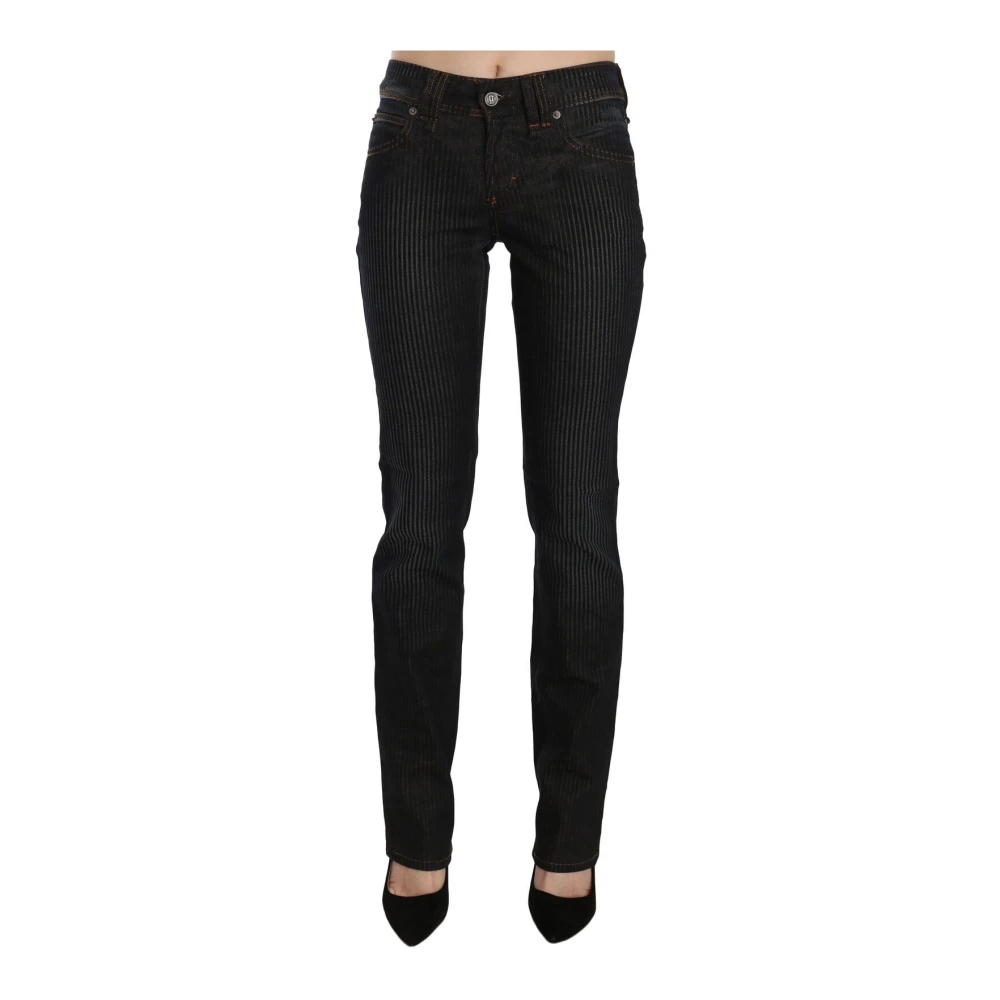 John Galliano Women's Black Slim Fit Jeans, W26, Mid Waist Slim Fit Corduroy Jeans