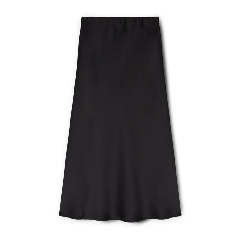 Motivi Donna Nero - Gonna Longuette In Raso - Skirts - S