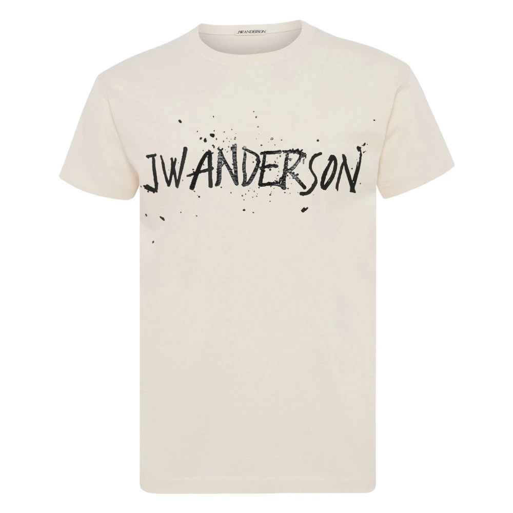 Jw Anderson Men's Beige T-Shirts, L, Circular T-Shirt