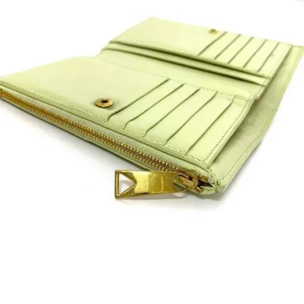 Bottega Veneta Vintage Pre-owned Leather wallets Green Dames