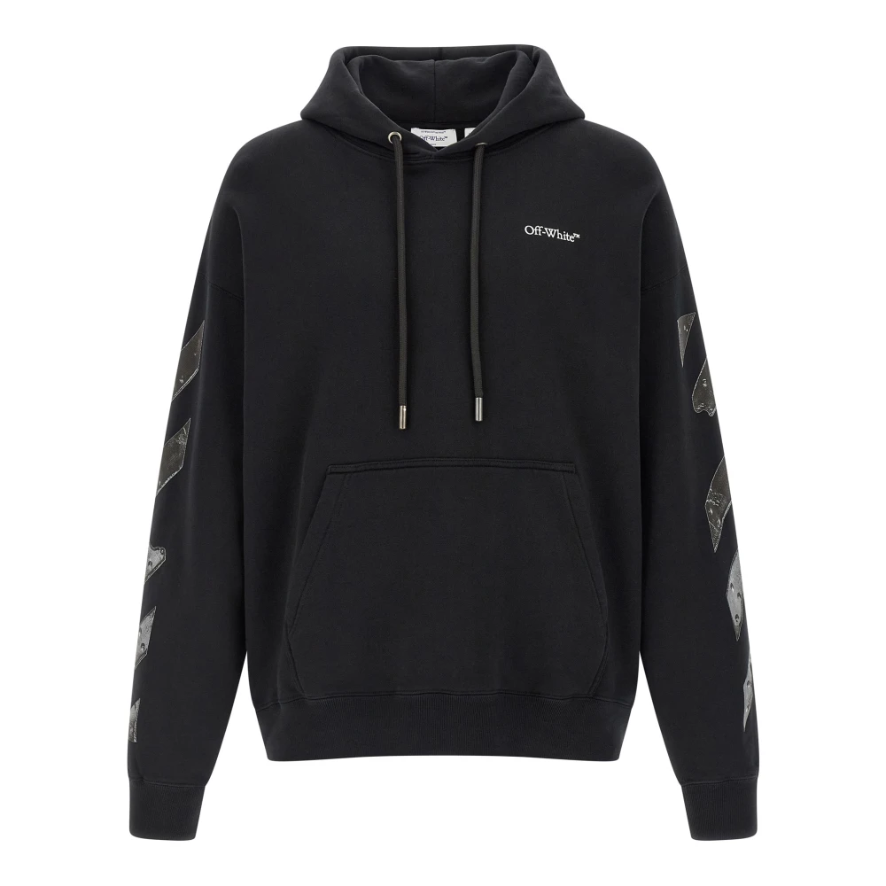 Off White Men's Black Brushed Cotton Hoodie - Hoodies - Xl - Sweatshirts & Hoodies