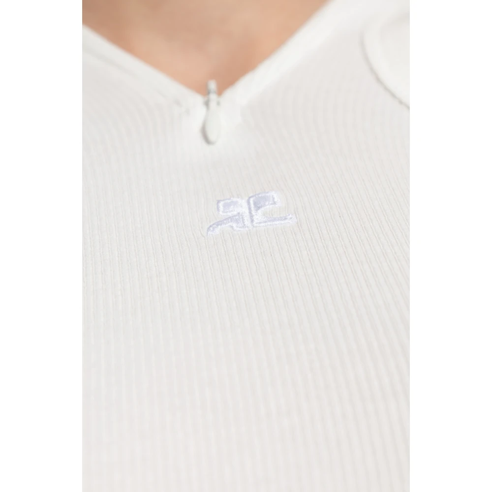 Courrèges Top Criss Cross White Dames