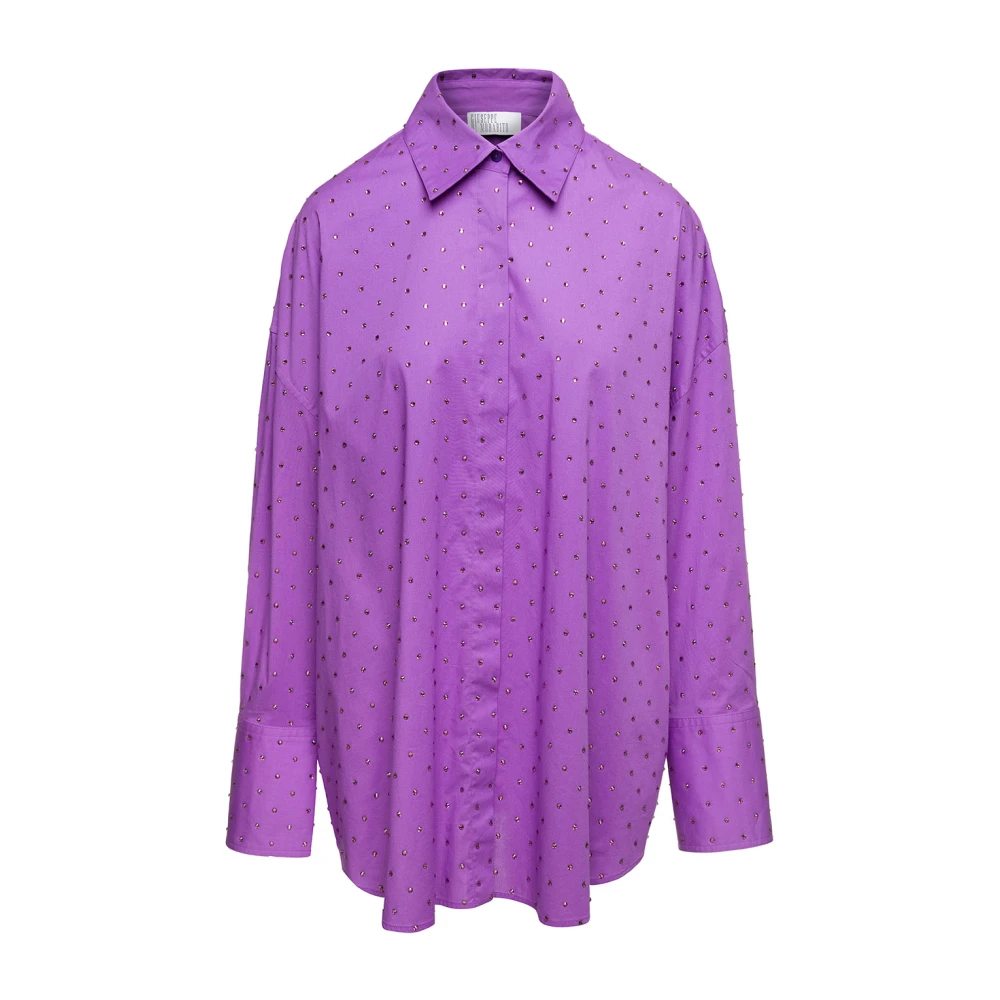 Giuseppe Di Morabito Oversized Kristalversierde Shirt Purple Dames