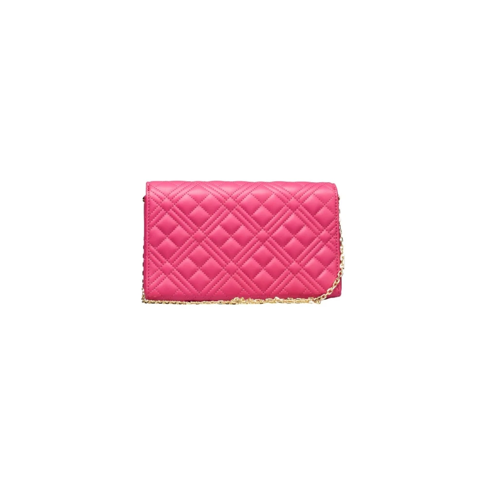 Love Moschino Schoudertas met Ketting en Logo Pink Dames