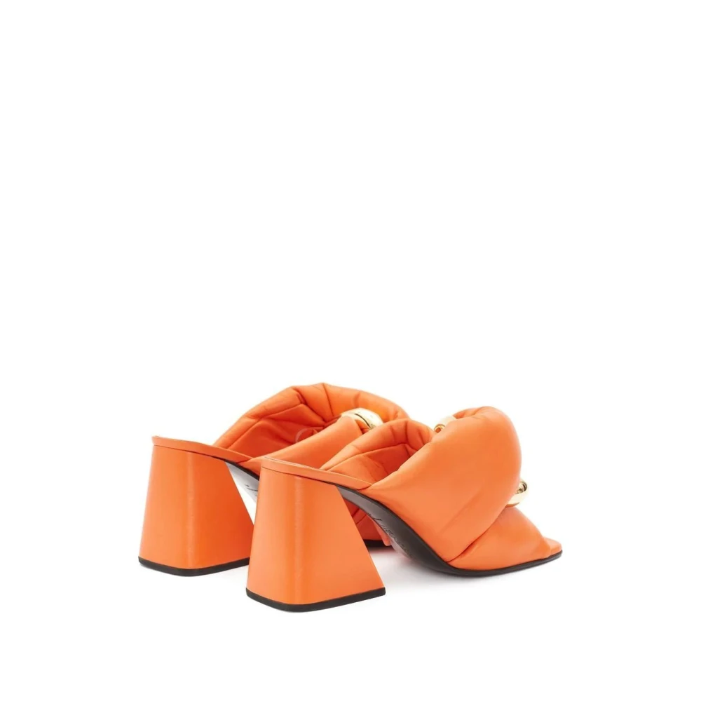 JW Anderson Chain Twist Leren Muiltjes Orange Dames