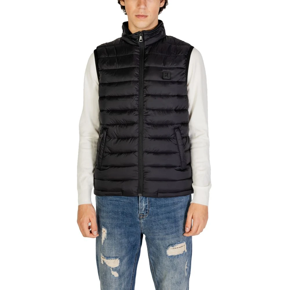 Gianni Lupo Zwarte Polyamide Jas Herfst Winter Collectie Black Heren
