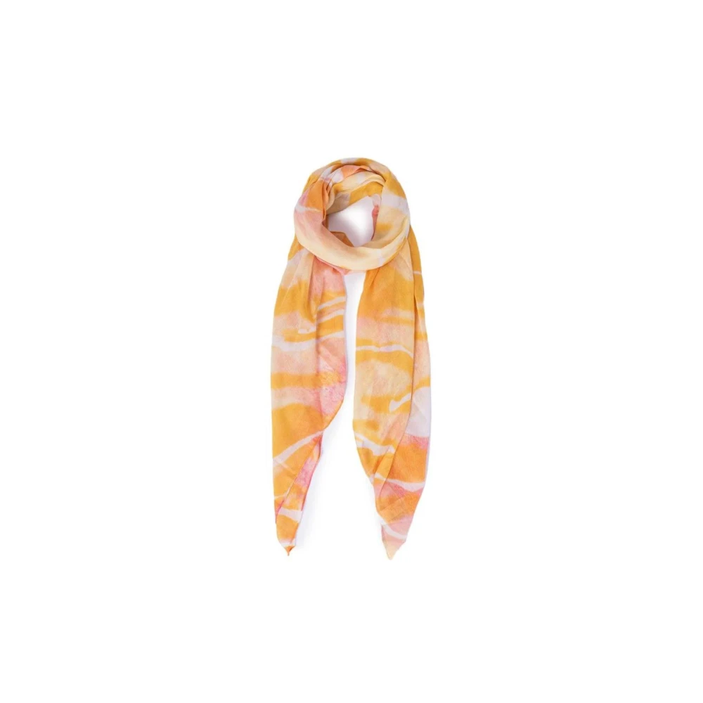 Pieces Women's Multicolor Scarves, One Size, Polyester Scarf With Fringed Edges