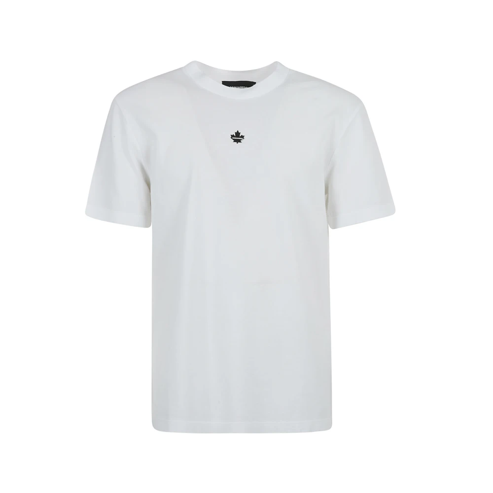 Dsquared2 Wit T-shirt met Appliqué Logo White Heren