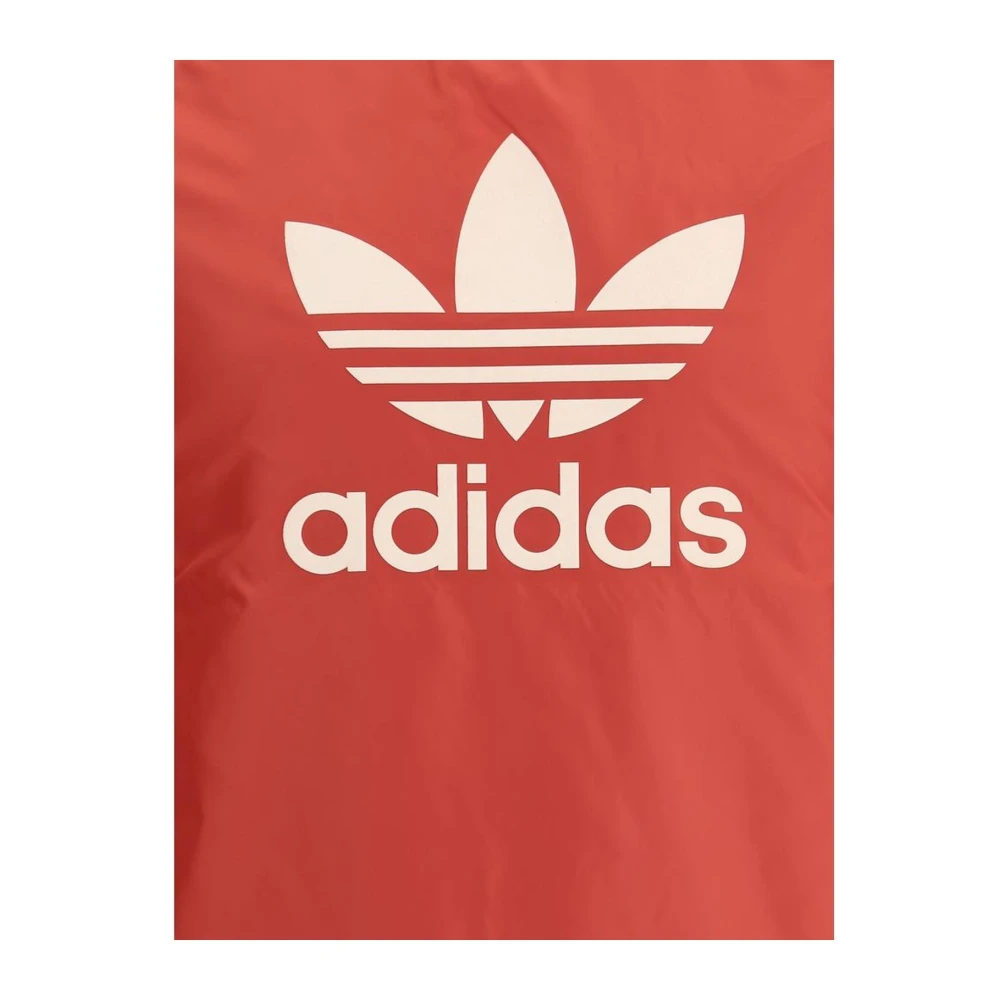 Adidas Geribbelde Crew Neck Sweatshirt met Kangaroo Zak Red Heren