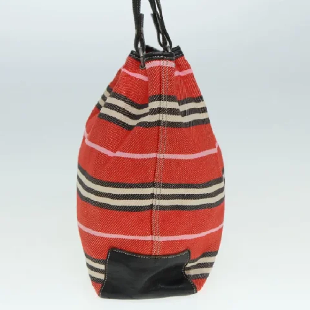 Burberry Vintage Pre-owned Canvas shoulder-bags Red Dames