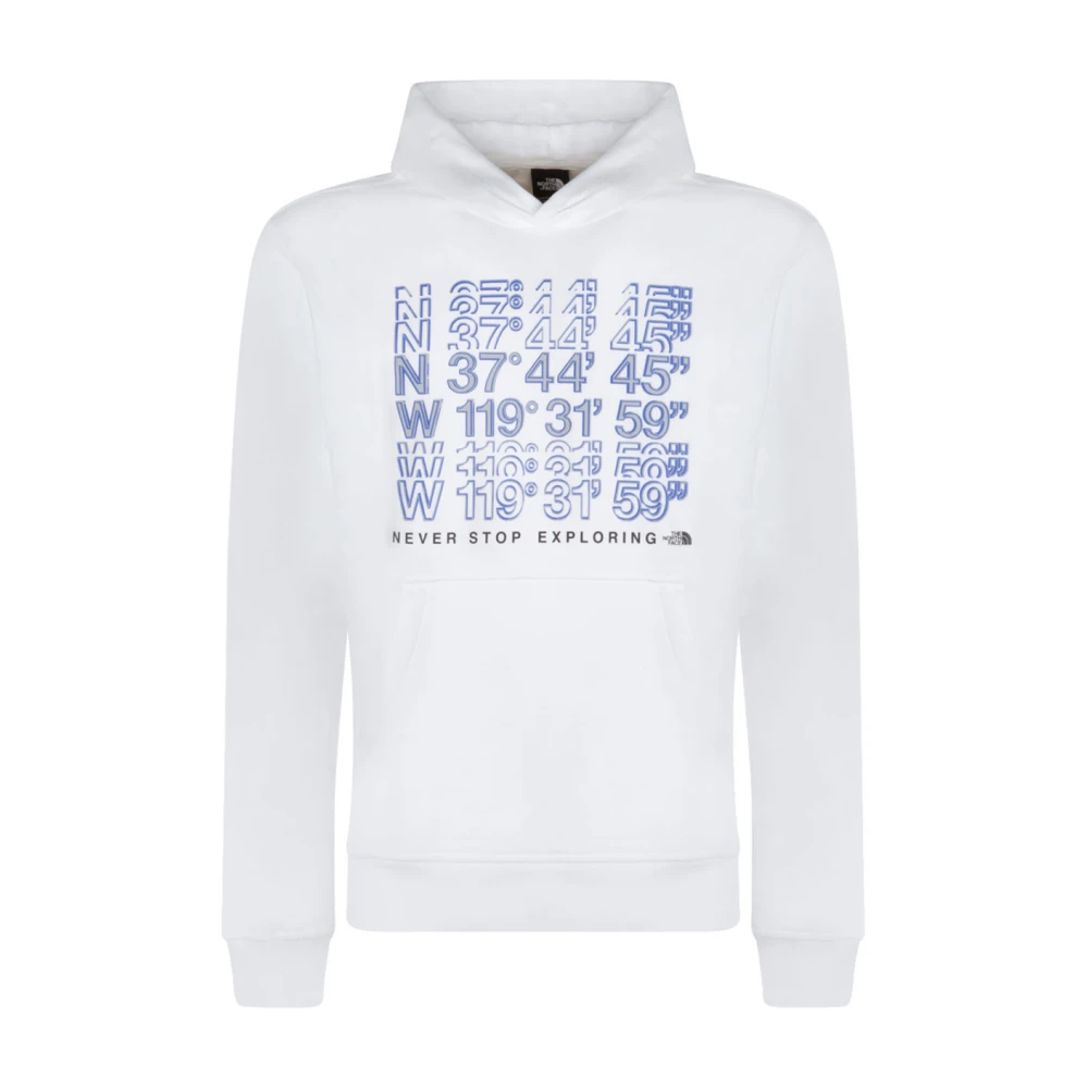The North Face Men's White Hoodies, Xl, Logo Hoodie Coat