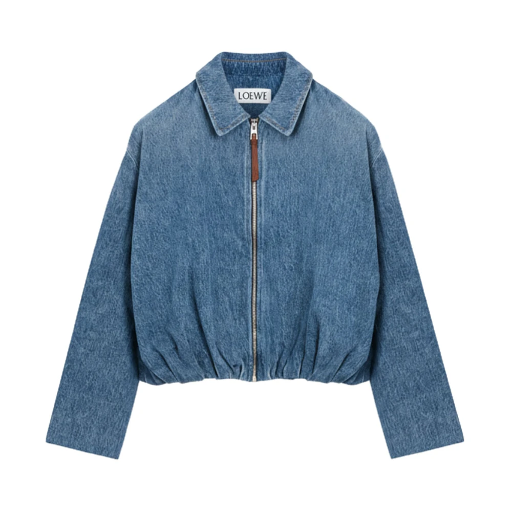 Loewe Women's Blue Bomber Jackets, M, Draped Jacket