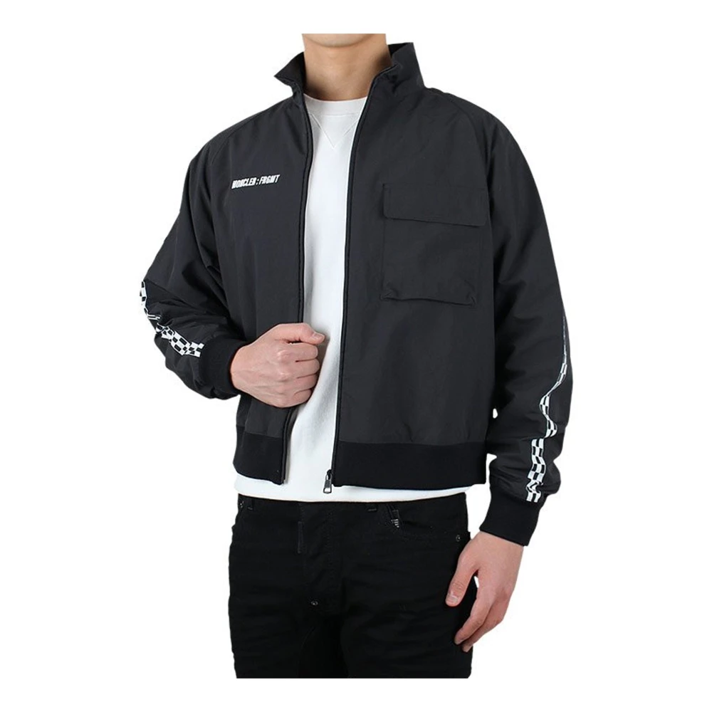 Moncler Logo Windbreaker Jas Zwart Mannen Black Heren
