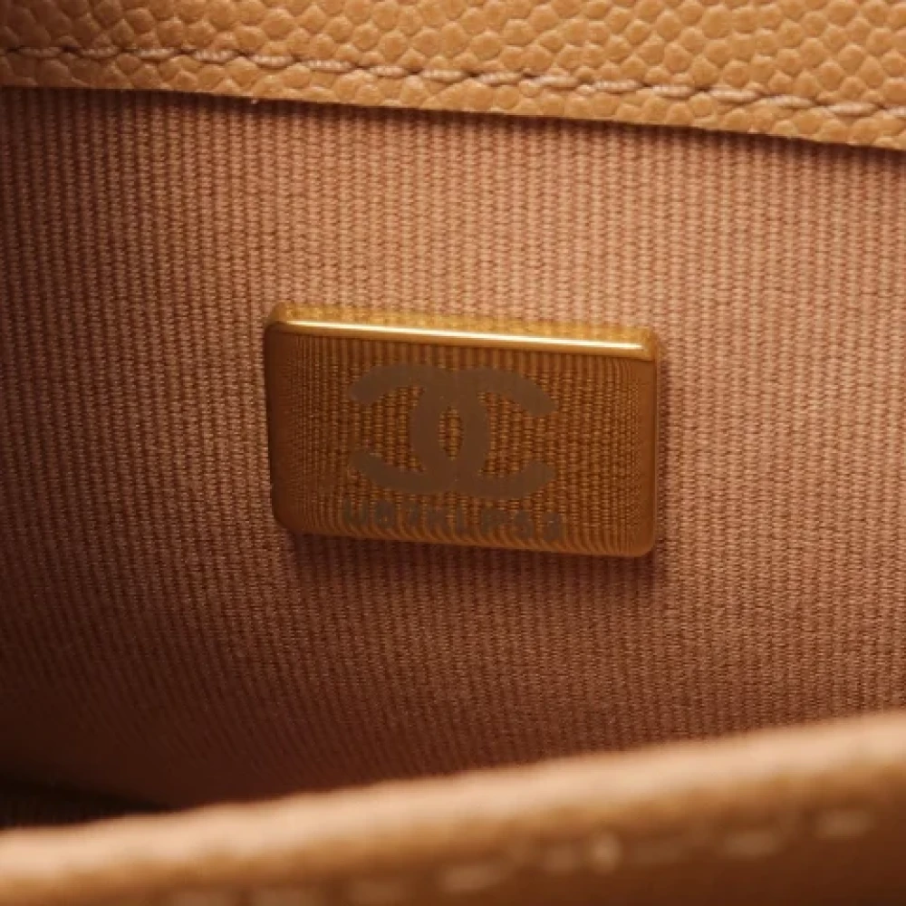 Chanel Vintage Pre-owned Leather crossbody-bags Beige Dames