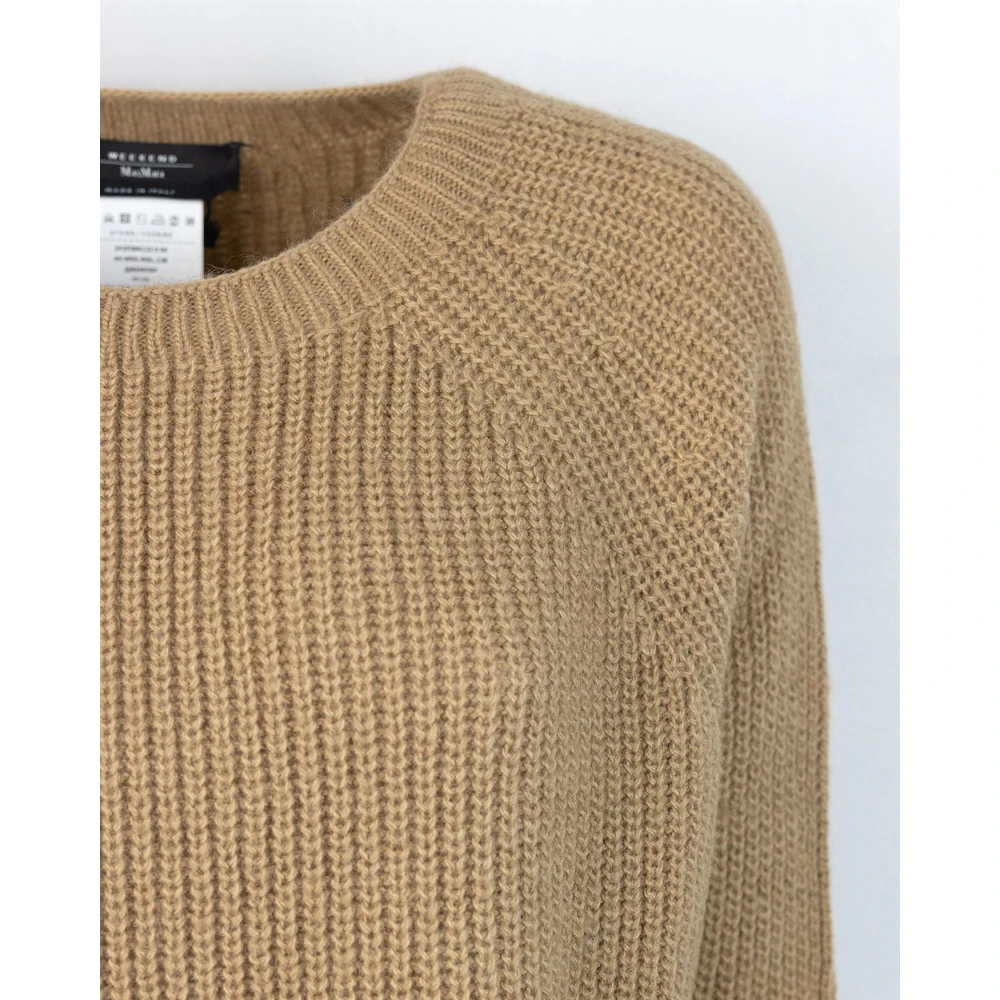Max Mara Bruine Crewneck Sweater Mohair Mix Brown Dames