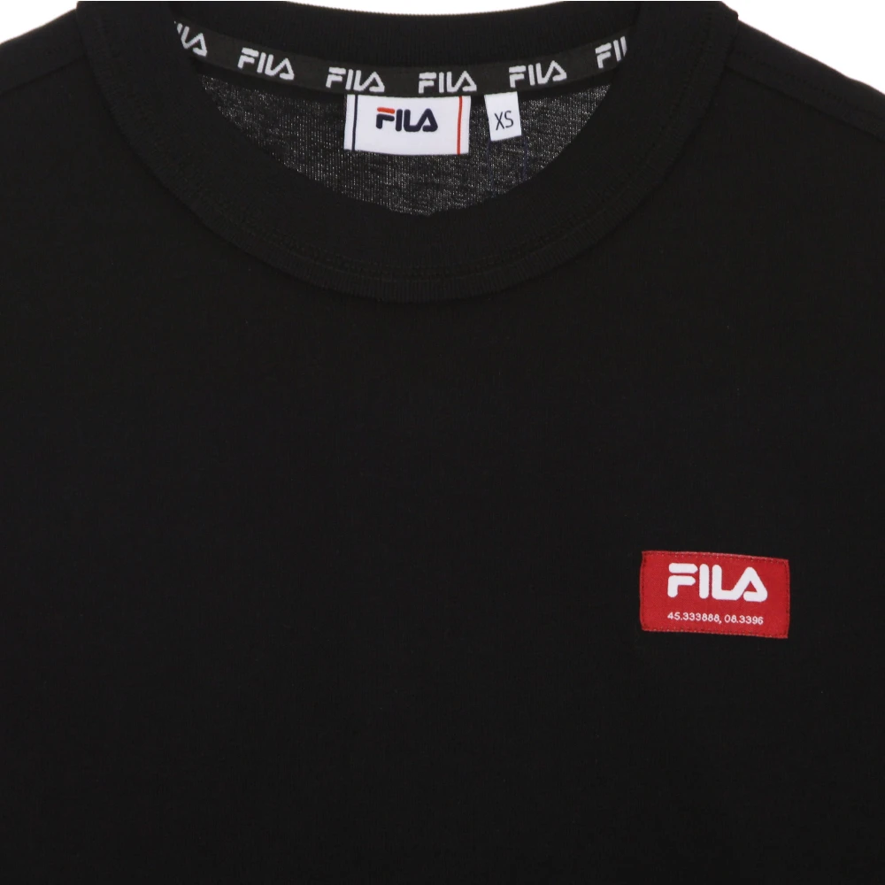 Fila Zwarte Crewneck Lange Mouw Shirt Black Heren