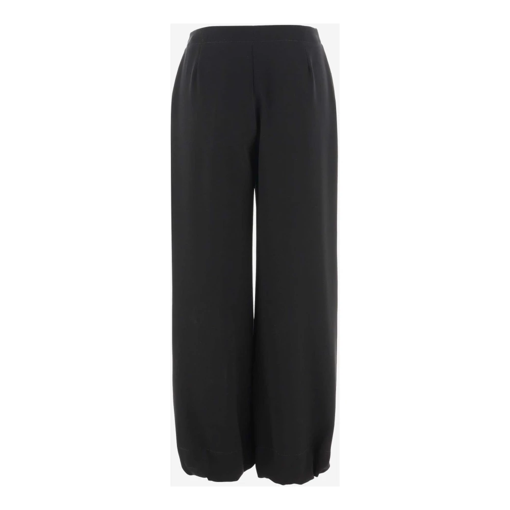 Giorgio Armani Zwarte Technische Cady Elastische Broek Black Dames