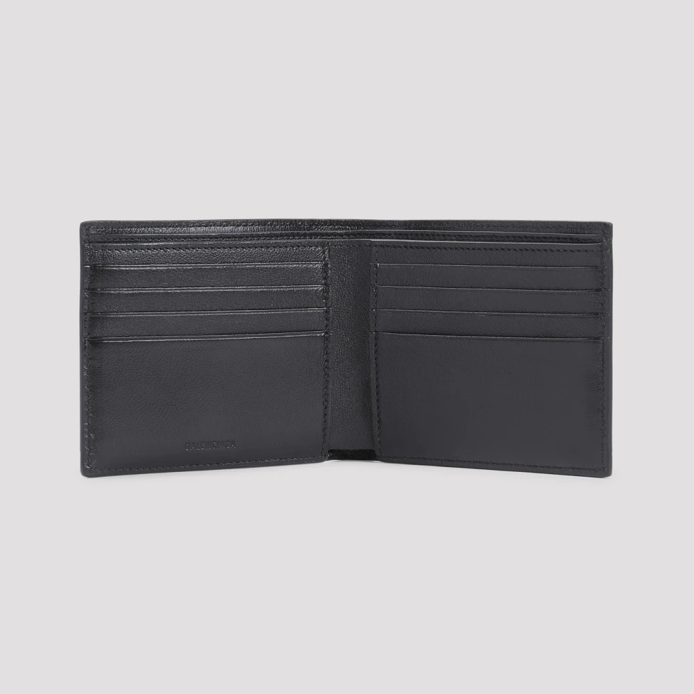 Balenciaga Vierkante Gevouwen Portemonnee Black Heren