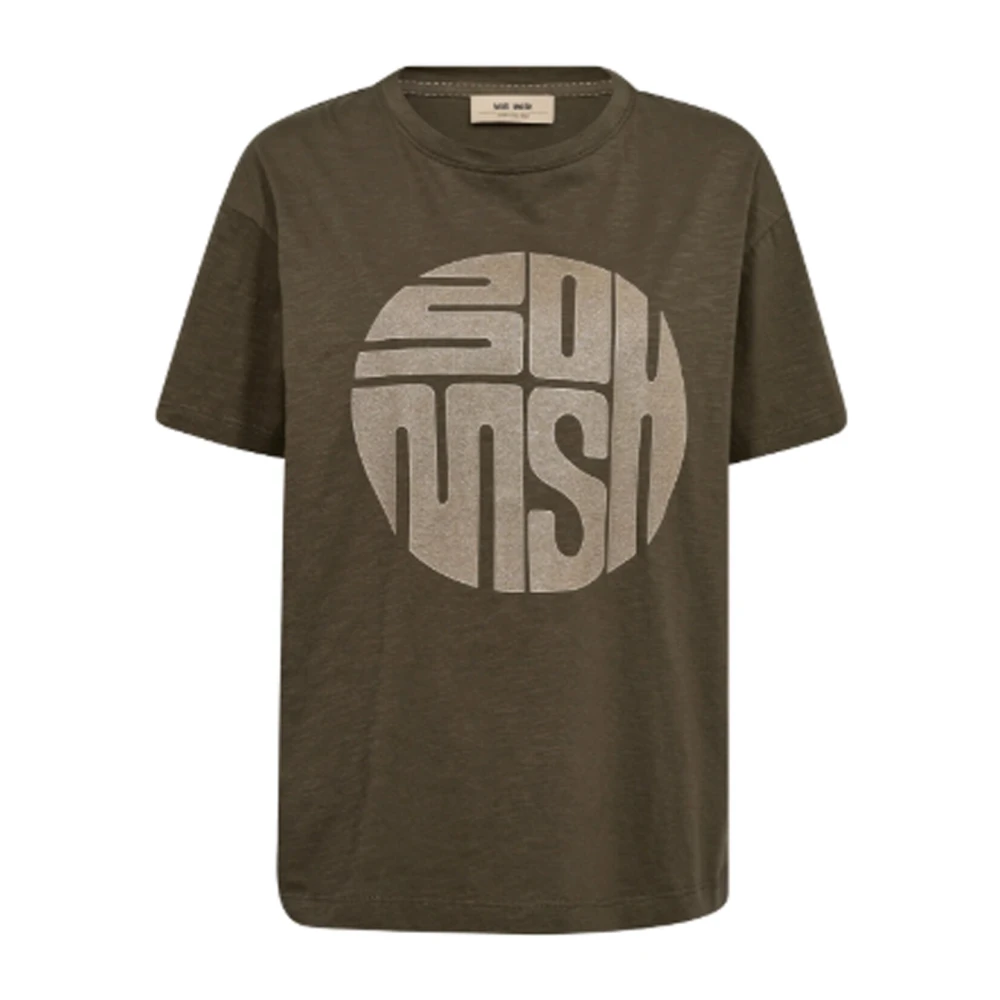 MOS MOSH Vintage-stijl Sea Turtle T-shirt Green Dames