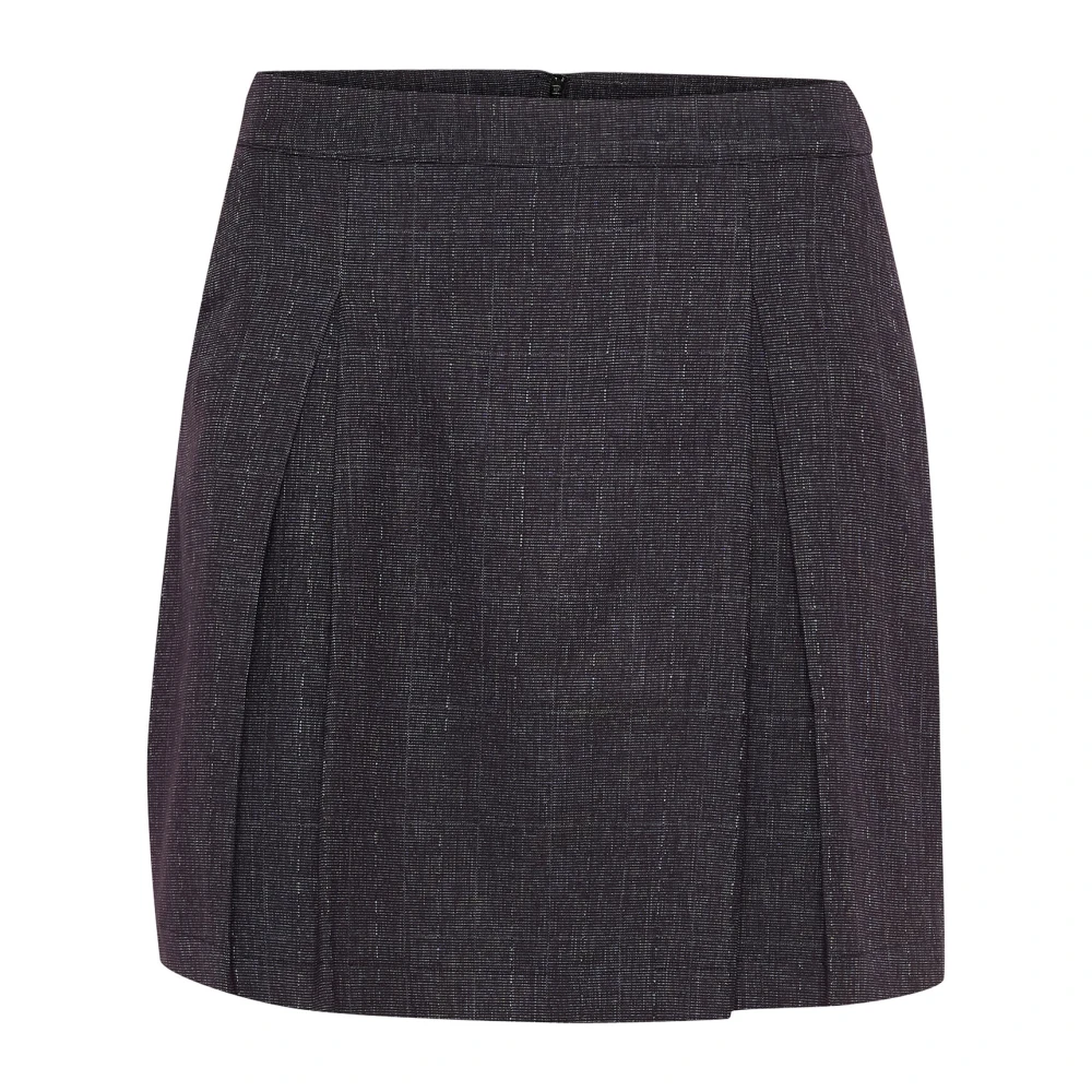 Kaffe Klassieke Hoge Taille Rok Donkergrijs Geruit Gray Dames